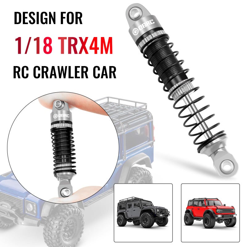 OGUNKE OGRC 59mm Shocks Absorber Oil Threaded Damper Threaded Shock Absorber for TRX4M 1/18 RC Crawler Upgrade Parts (Black Grey) - Image 4